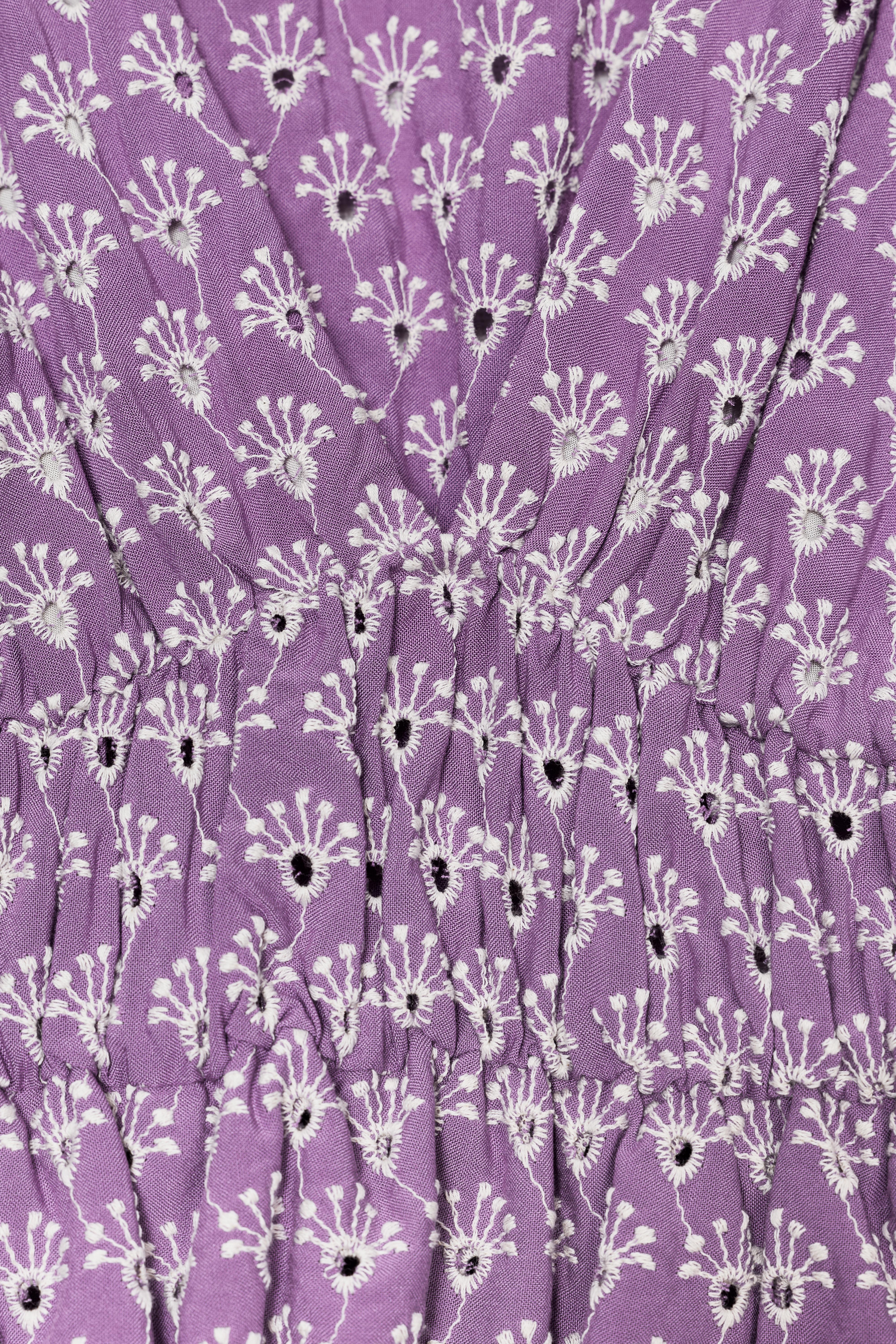 EMBROIDERED EYELET TIE TOP